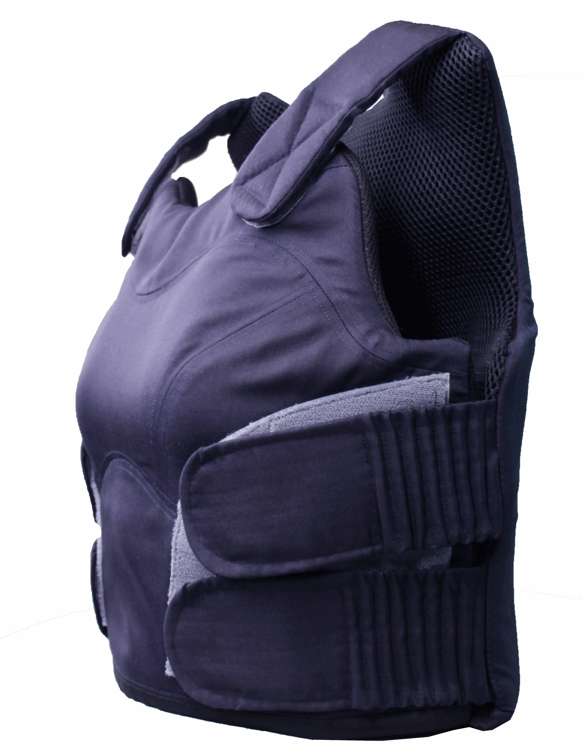 gilet pare-balles féminin bleu confectionné avec tissu 3D Tibeka